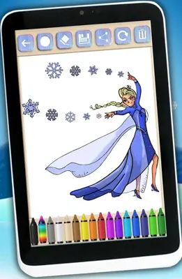 Paint ice princesses android App screenshot 0